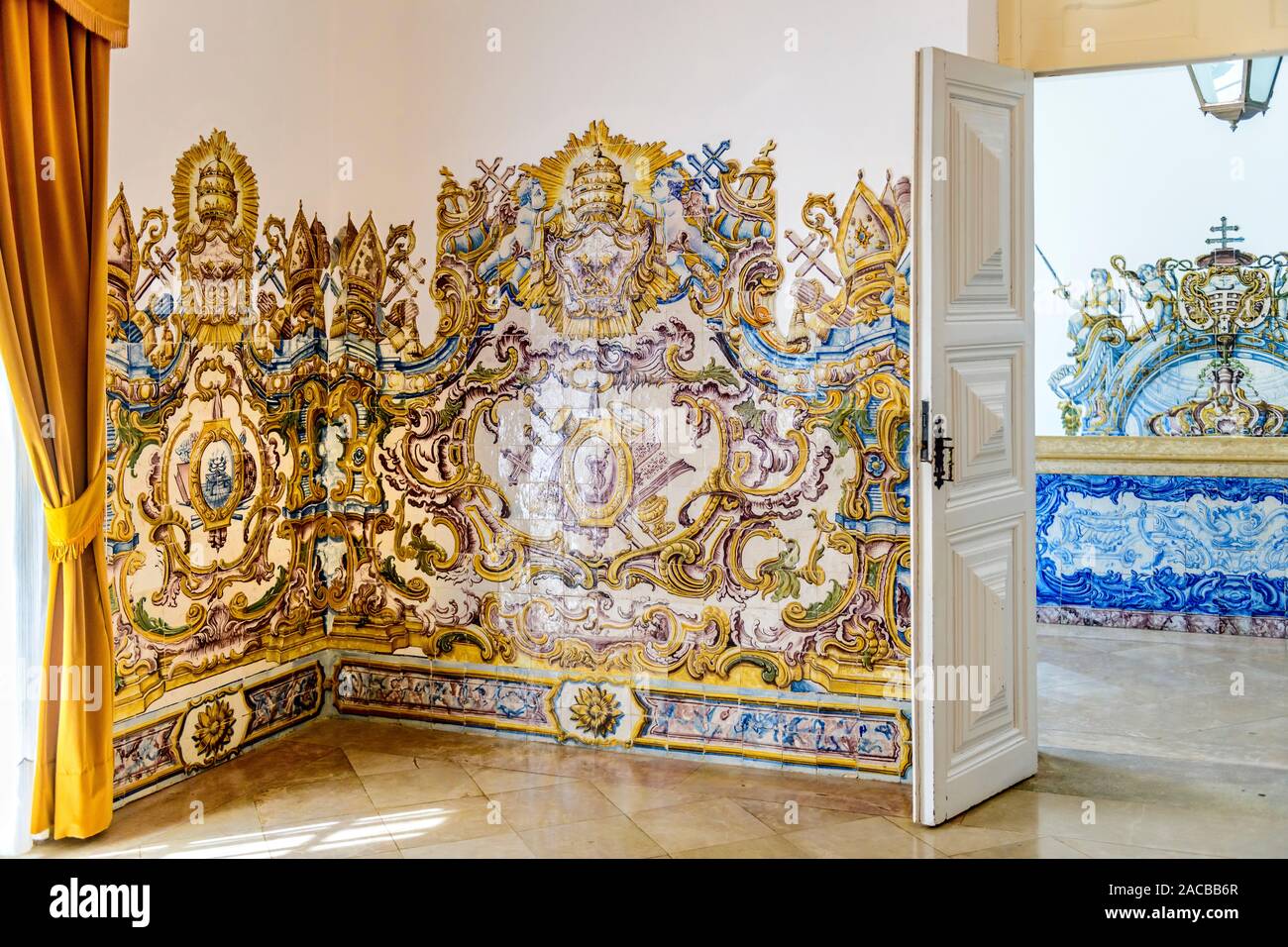 Interior of inside the Faro tile museum. Faro, Portugal Stock Photo