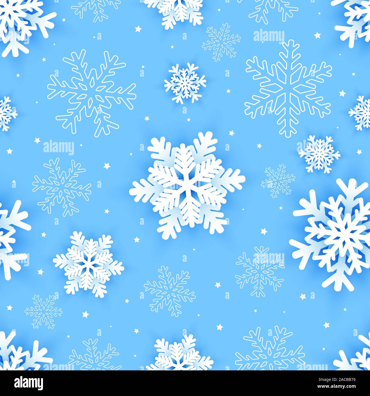 Seamless pattern with paper snowflakes. Vector illustration Stock ...