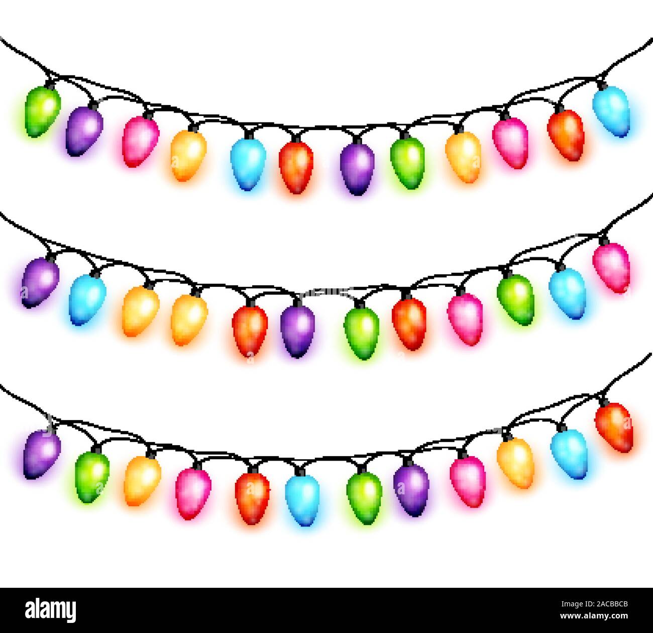 Christmas light bulbs garlands vector Stock Vector Image & Art - Alamy