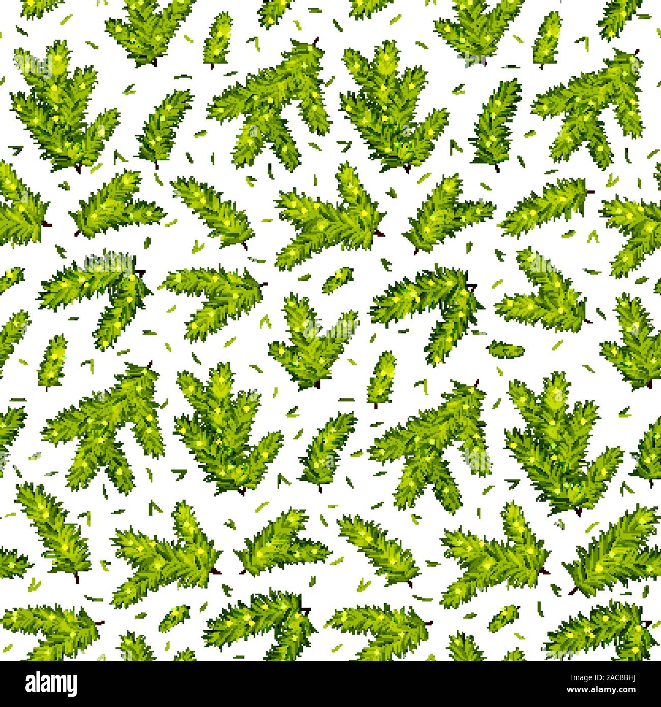 Christmas tree branches seamless pattern background. Vector illustration Stock Vector