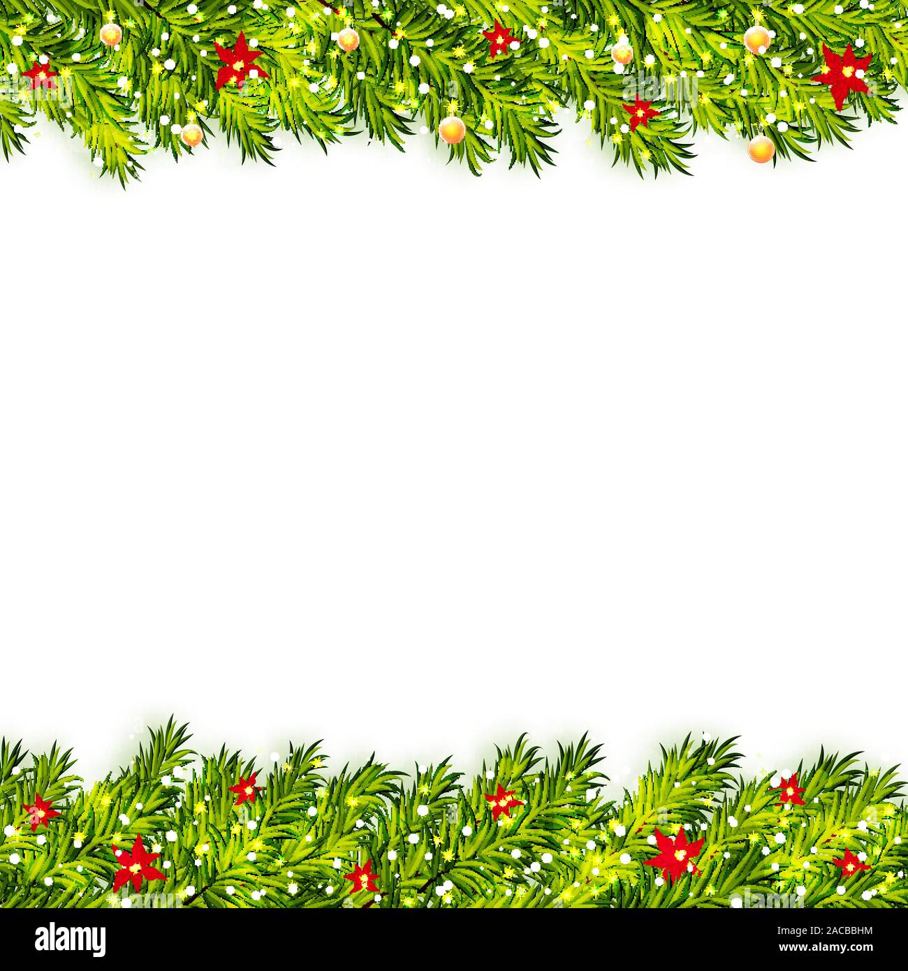 Christmas tree branches frame vector Stock Vector Image & Art Alamy