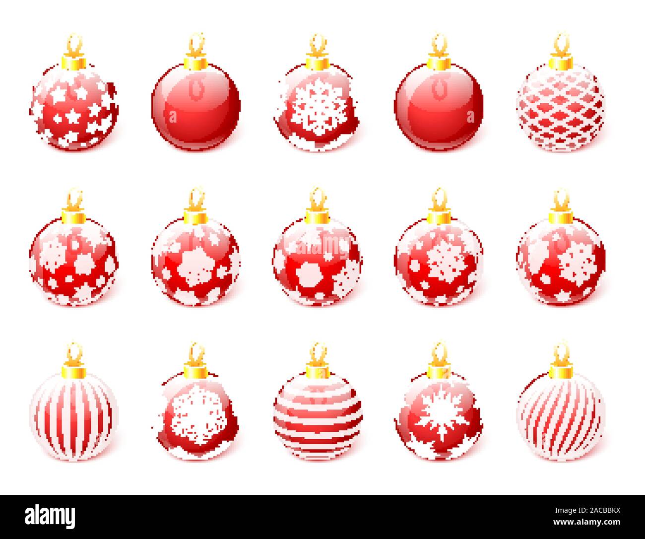 Set of Christmas balls isolated on white background vector Stock Vector ...
