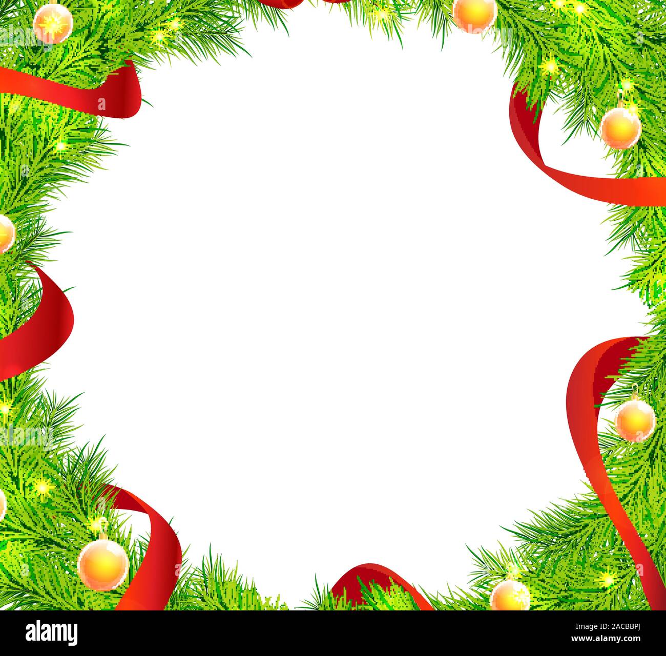 Christmas tree branches frame vector Stock Vector Image & Art - Alamy