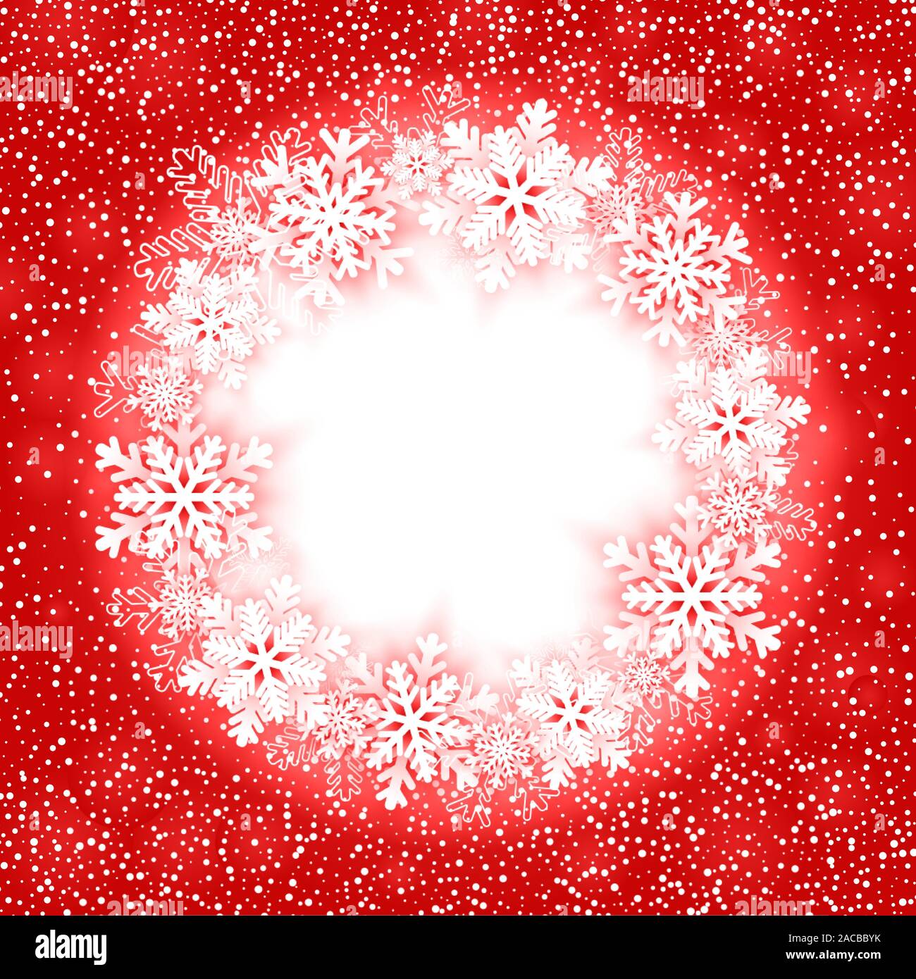 Christmas round frame with snowflakes. Vector illustration Stock Vector