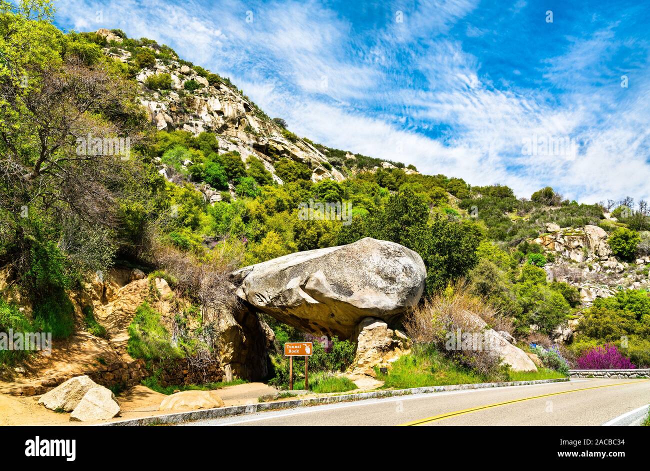 Tunnel Rock in Sequoia National Park, California Stock Photo