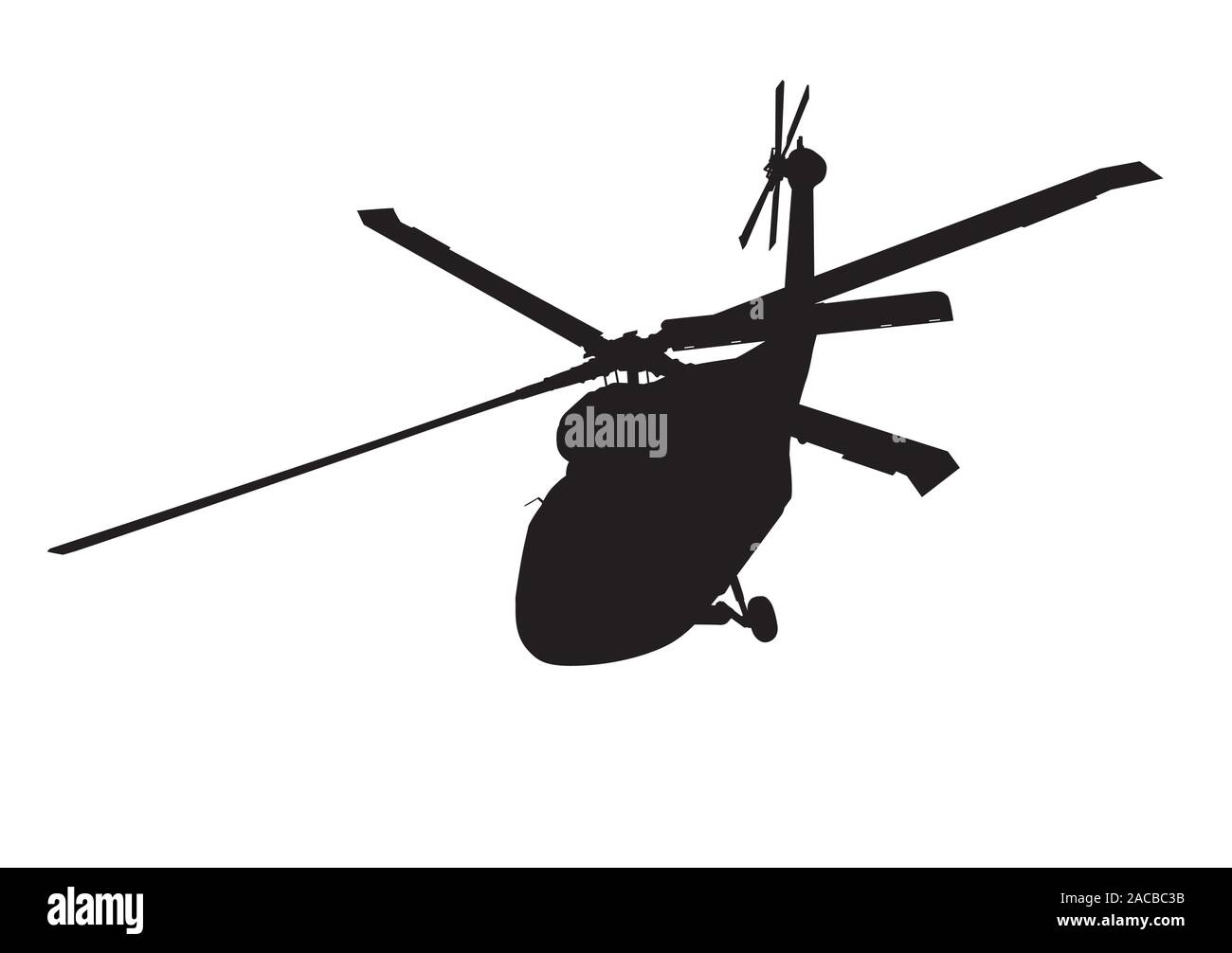 RF2ACBC3B–Helicopter. detailed silhouette. 