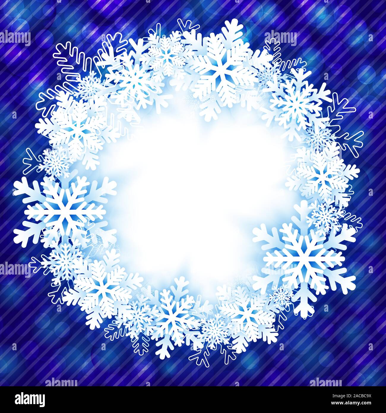 Christmas round frame with snowflakes. Vector illustration Stock Vector ...