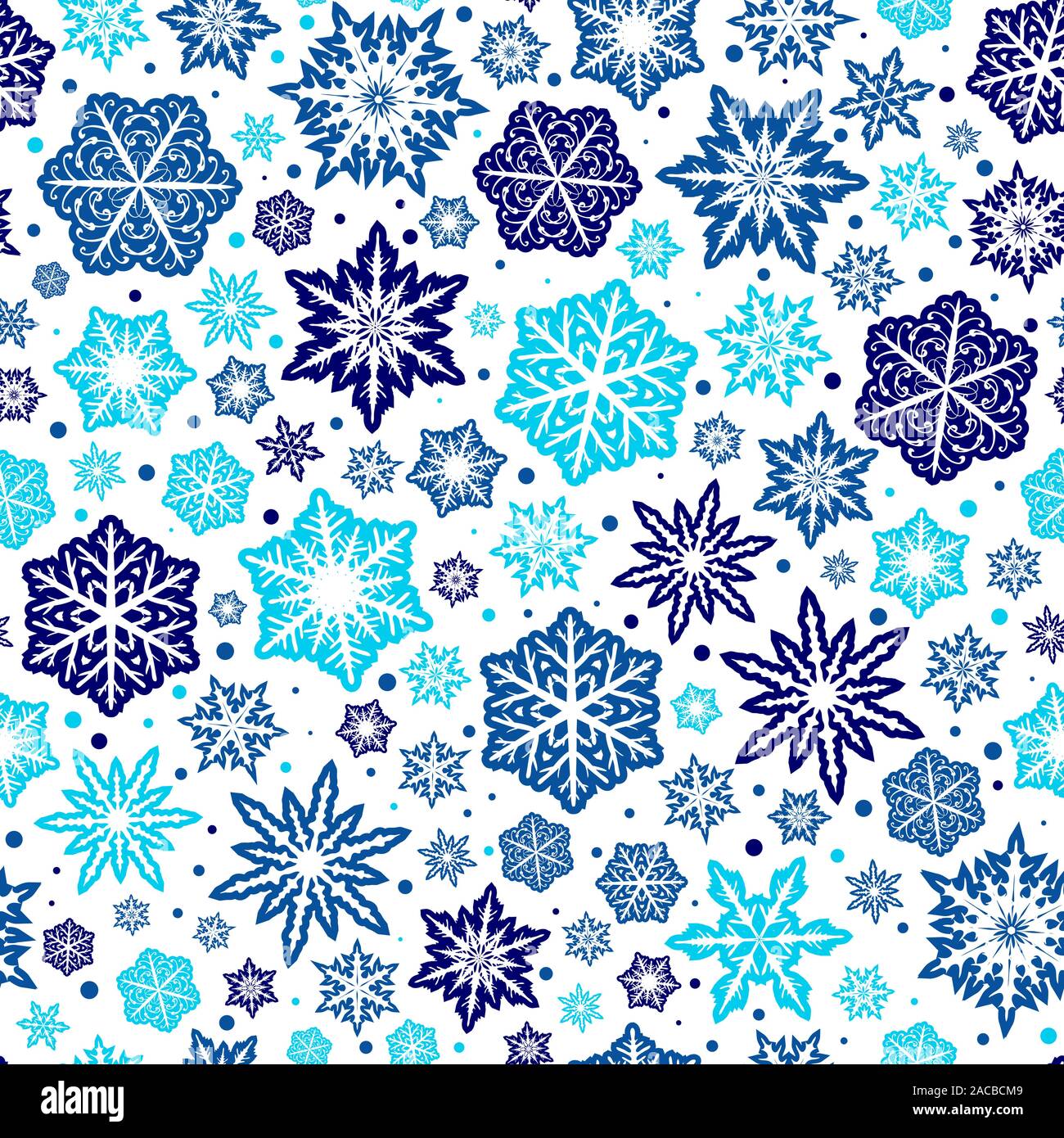 Seamless pattern with snowflakes. Vector illustration Stock Vector