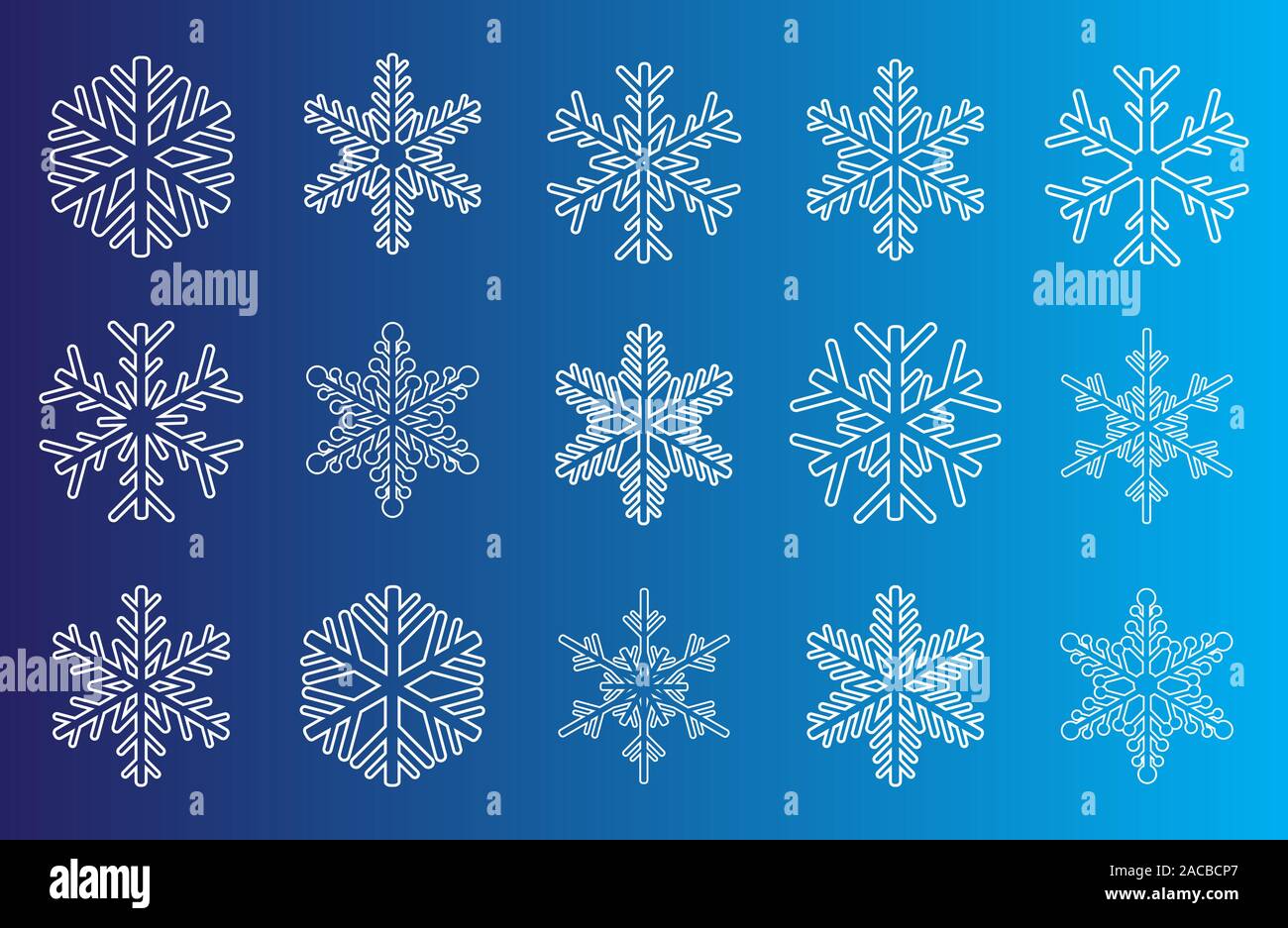 Snowflakes set on blue background. Vector illustration Stock Vector ...
