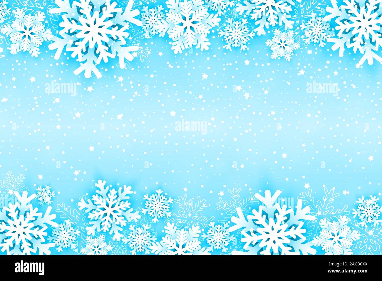 Christmas background with snowflakes frame. Vector illustration Stock ...