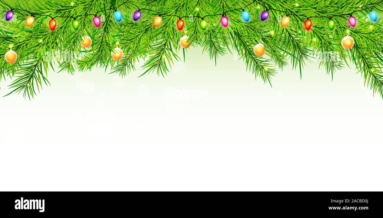 Christmas background with branch and balls Stock Vector Image & Art - Alamy