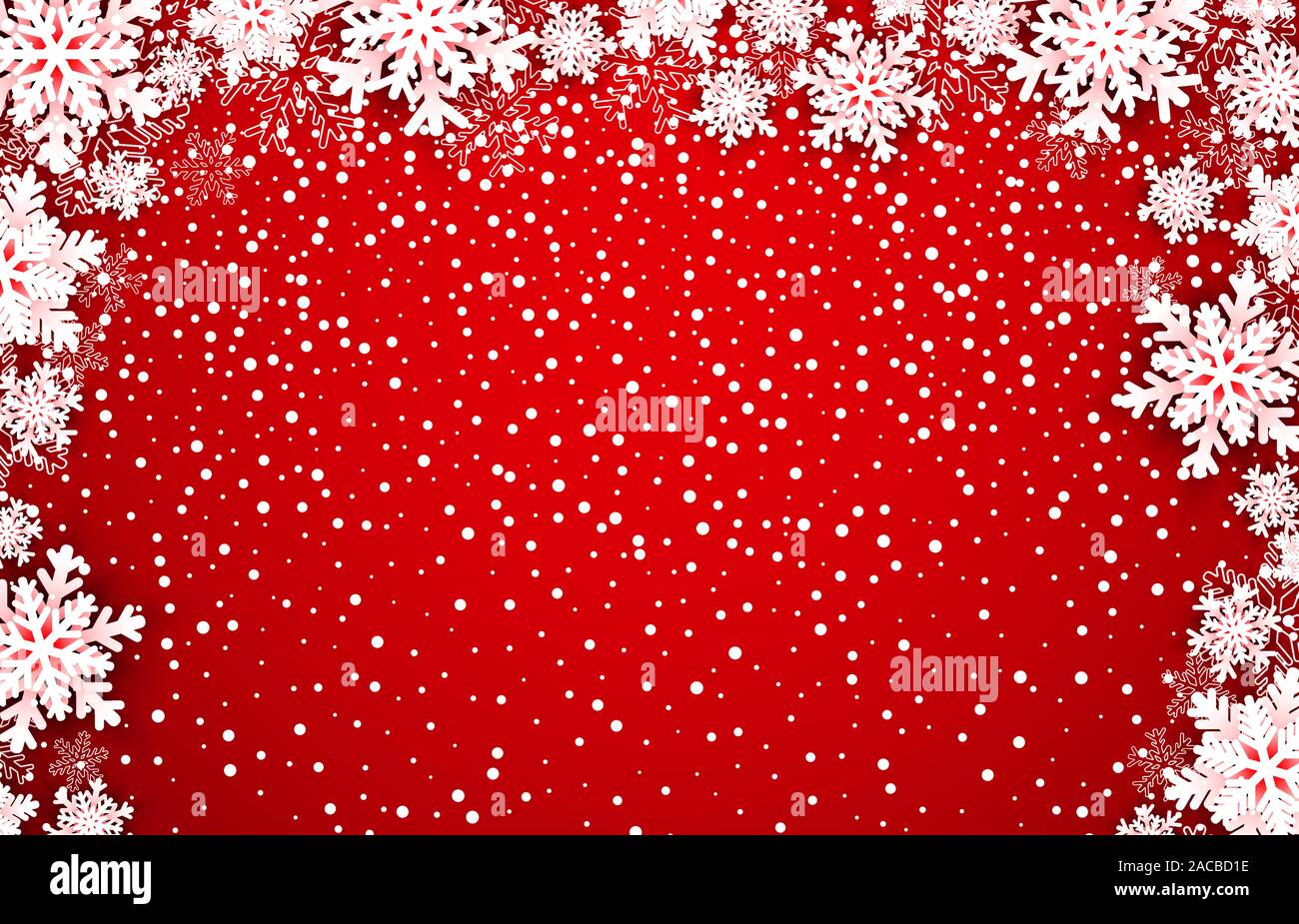 Christmas background with snowflakes frame. Vector illustration Stock ...