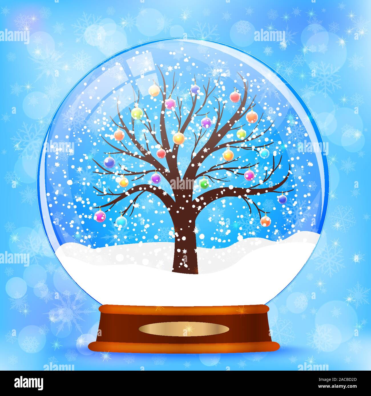 Snow globe with christmas tree vector Stock Vector Image & Art - Alamy