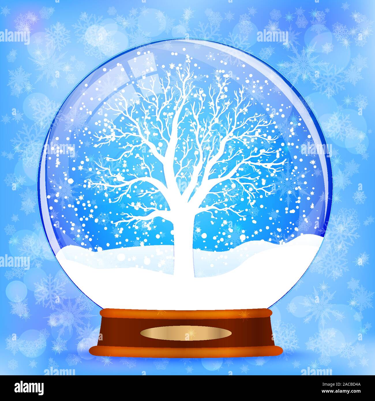 Snow globe with tree vector Stock Vector