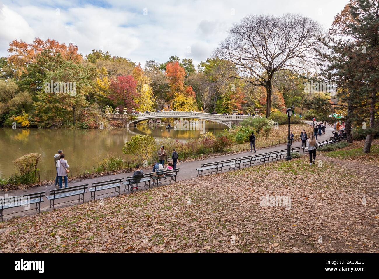 Bow Bridge in Fall, Central park, New York City, United States of ...
