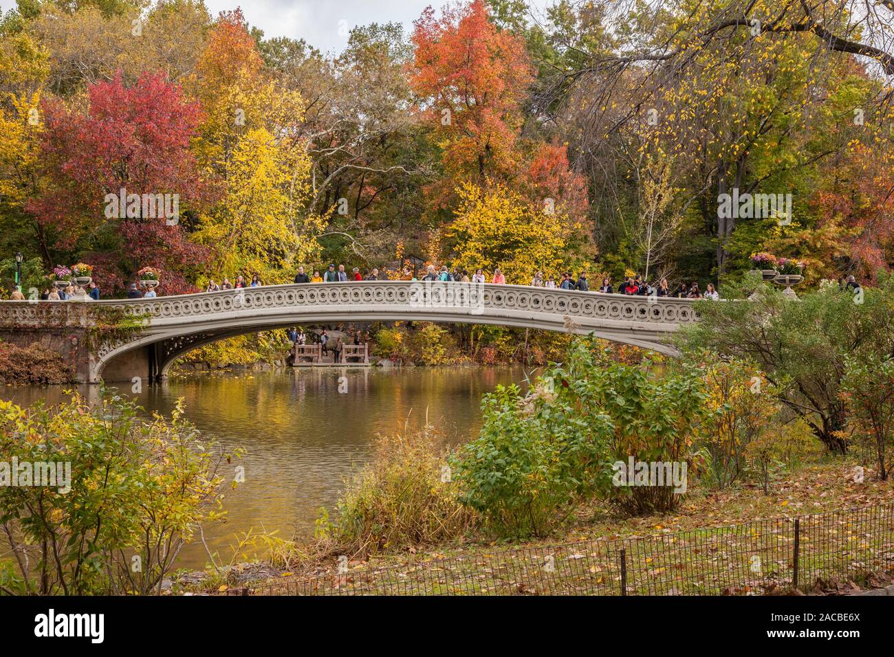 Bow Bridge in Fall, Central park, New York City, United States of ...