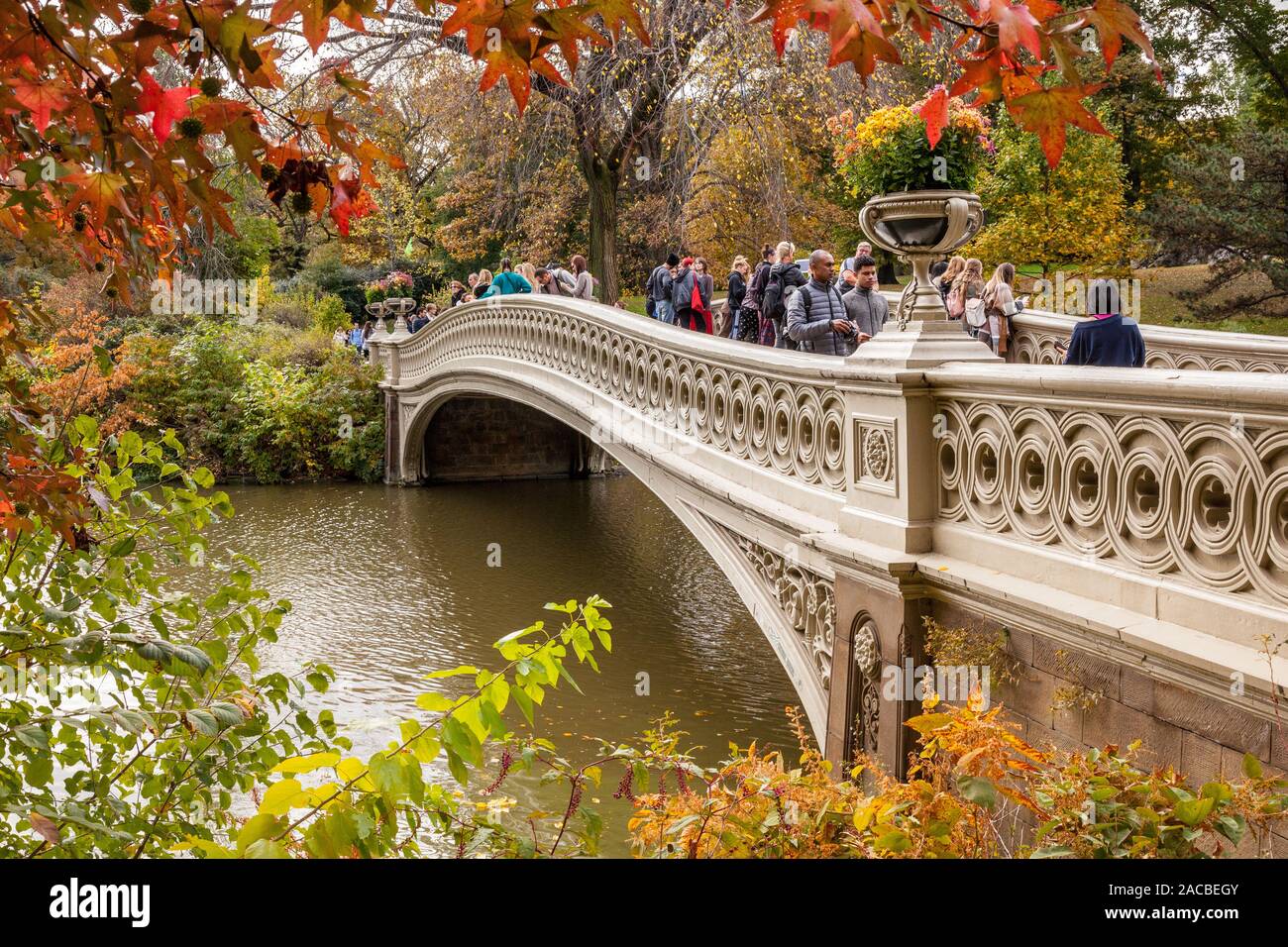 Bow Bridge in Fall, Central park, New York City, United States of ...