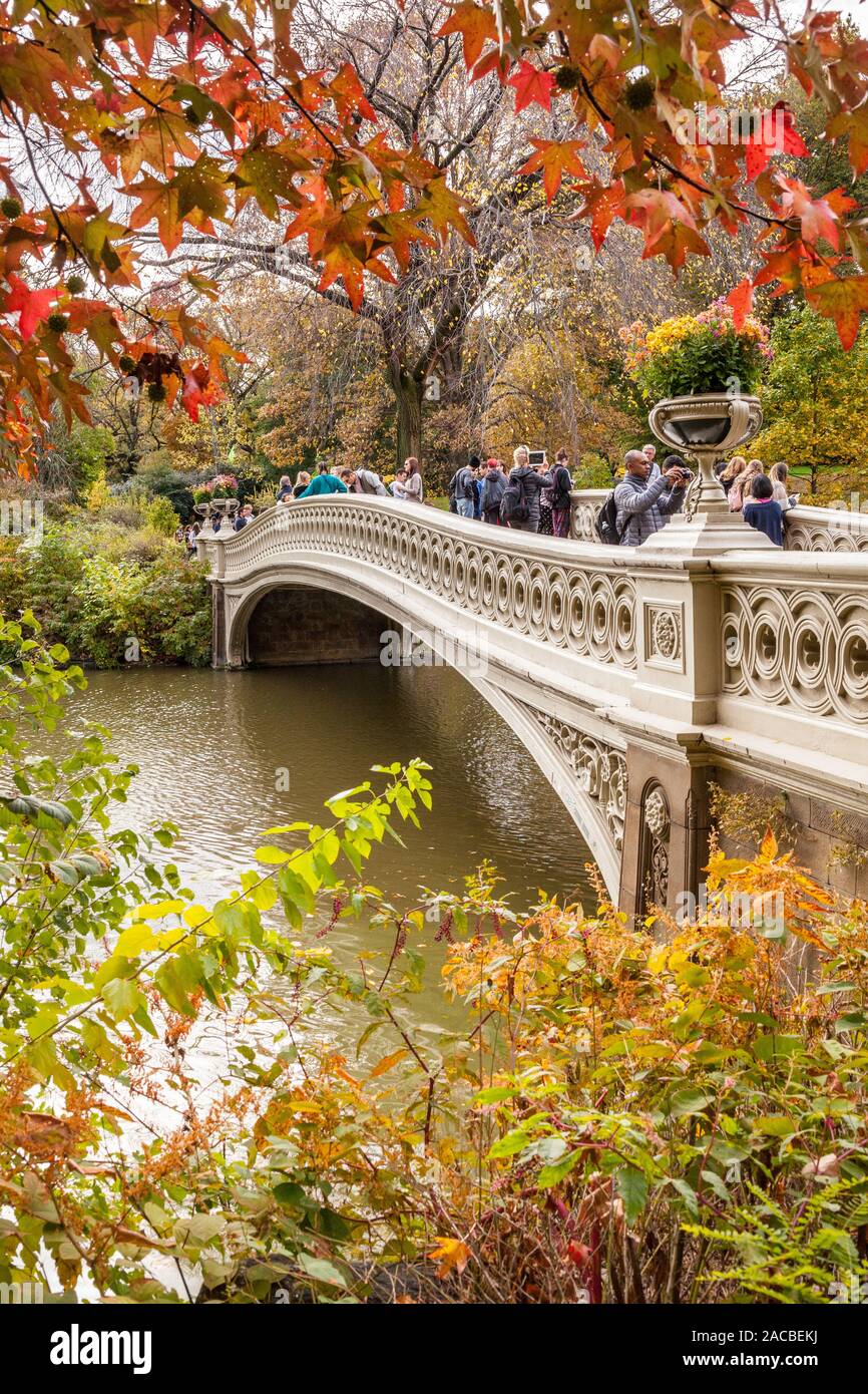 Bow Bridge in Fall, Central park, New York City, United States of ...