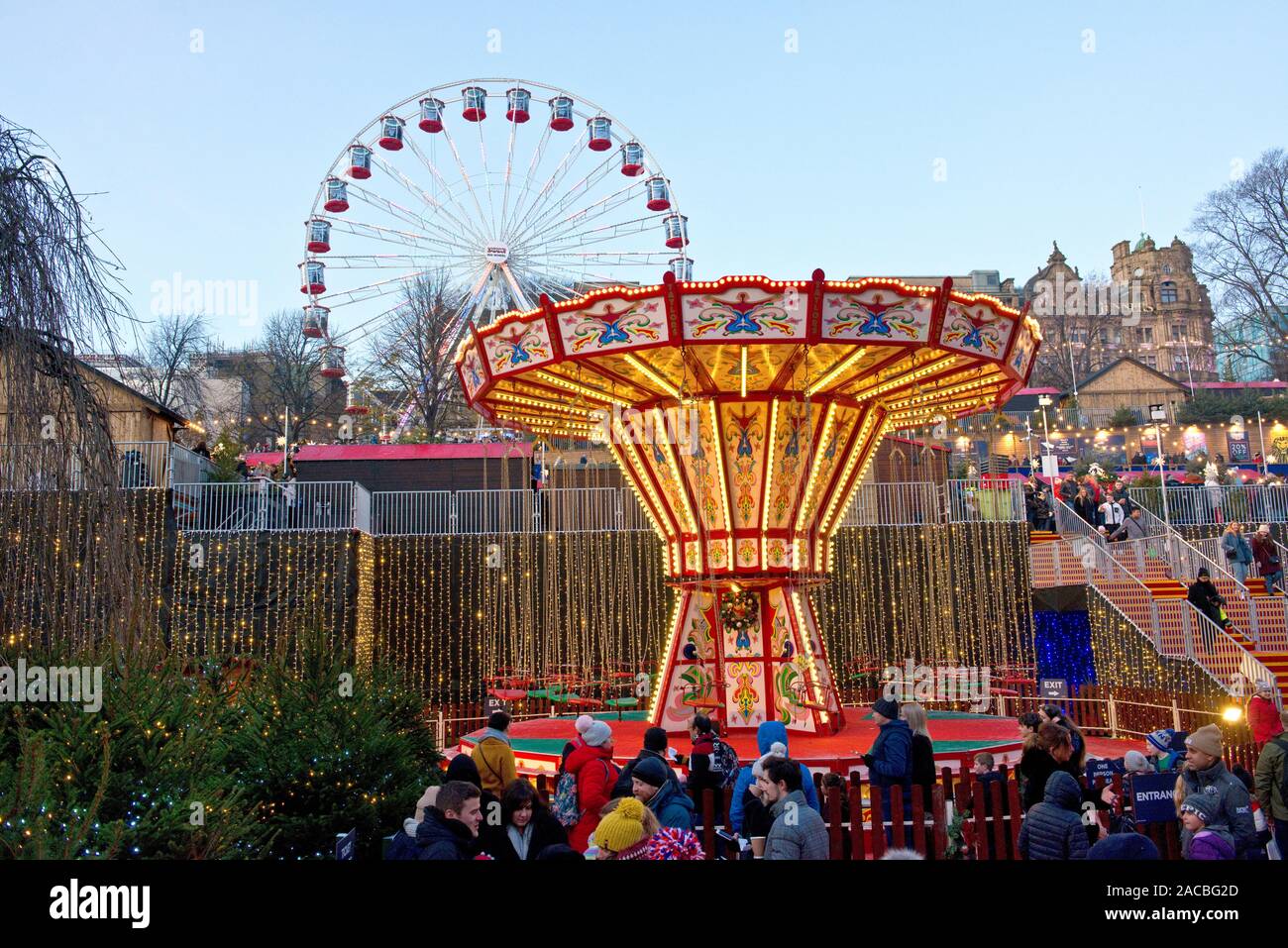 Big Wheel fairground ride. Edinburgh Christmas Market and Fair