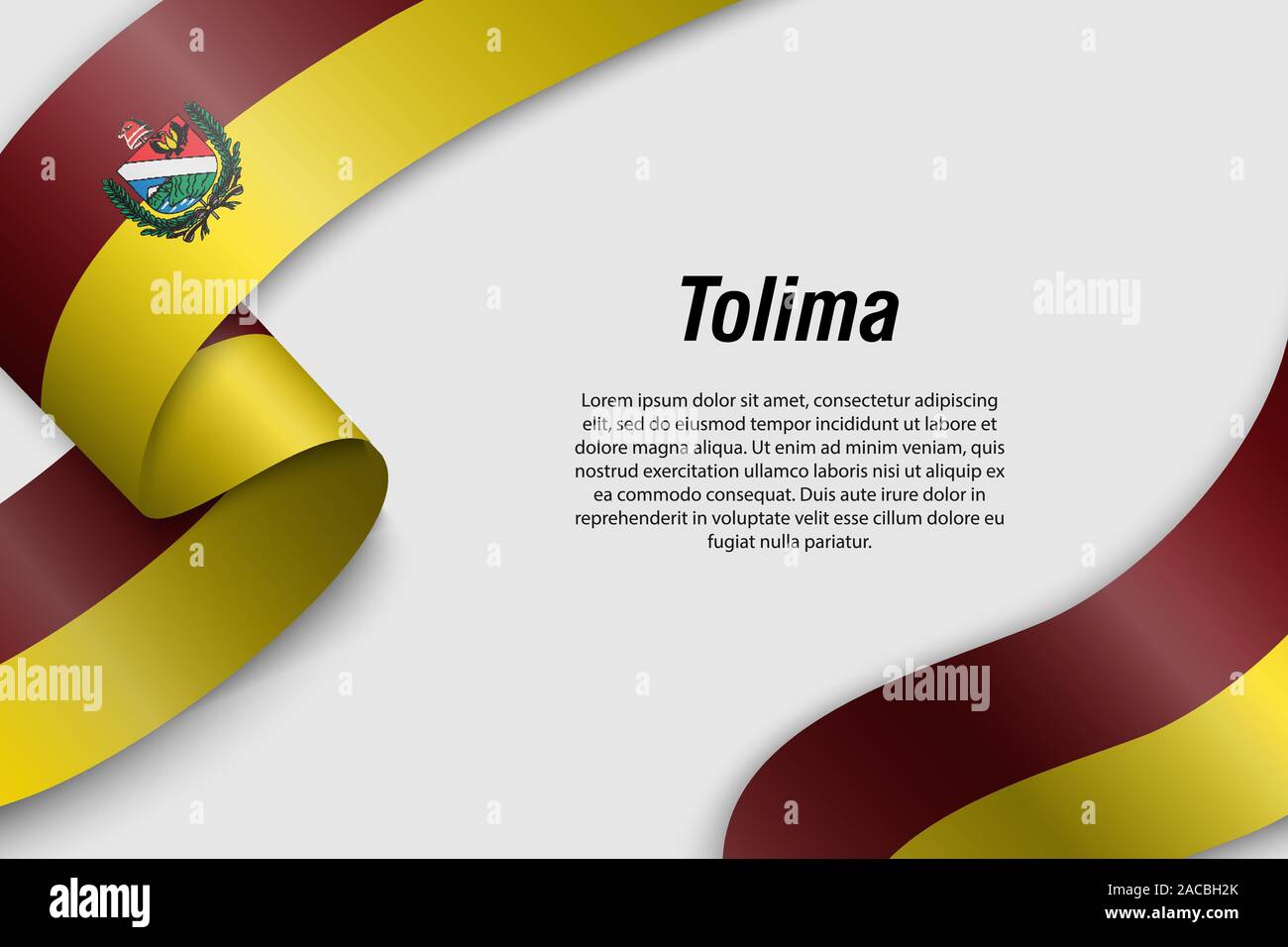 Waving Ribbon Or Banner With Flag Of Tolima Department Of Colombia Template For Poster Design Stock Vector Image Art Alamy