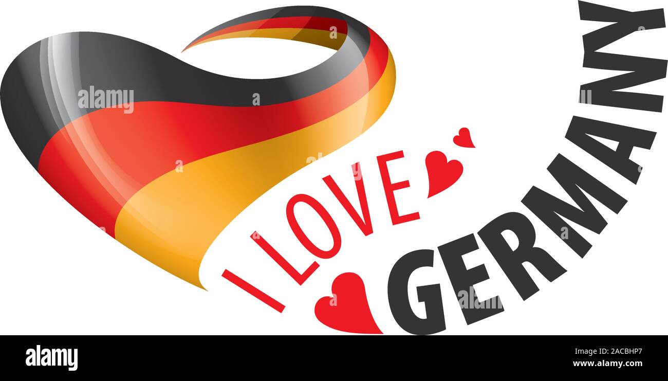 The national flag of the Germany and the inscription I love Germany ...