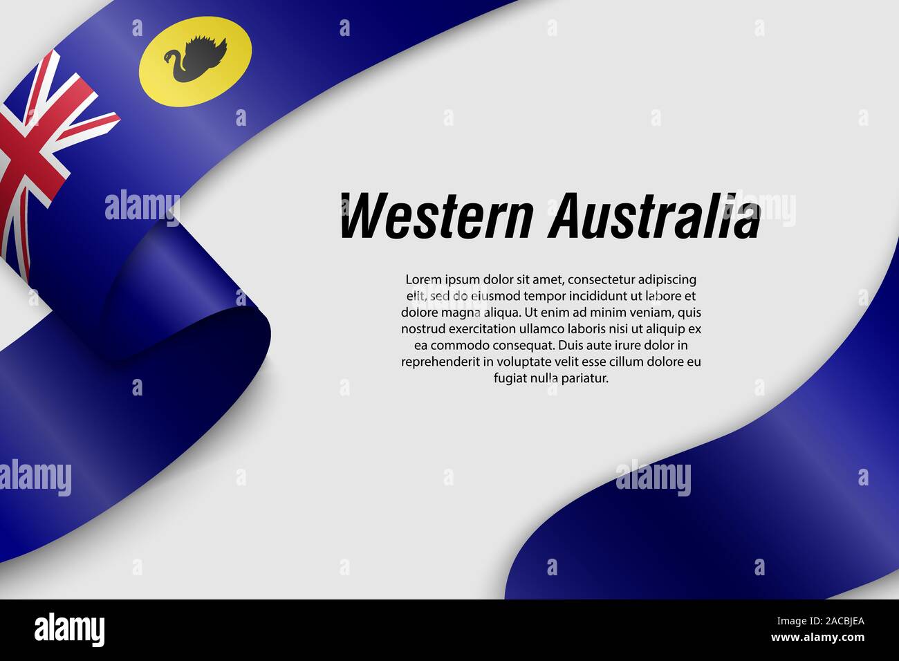 Waving Ribbon Or Banner With Flag Of Western Australia State Of