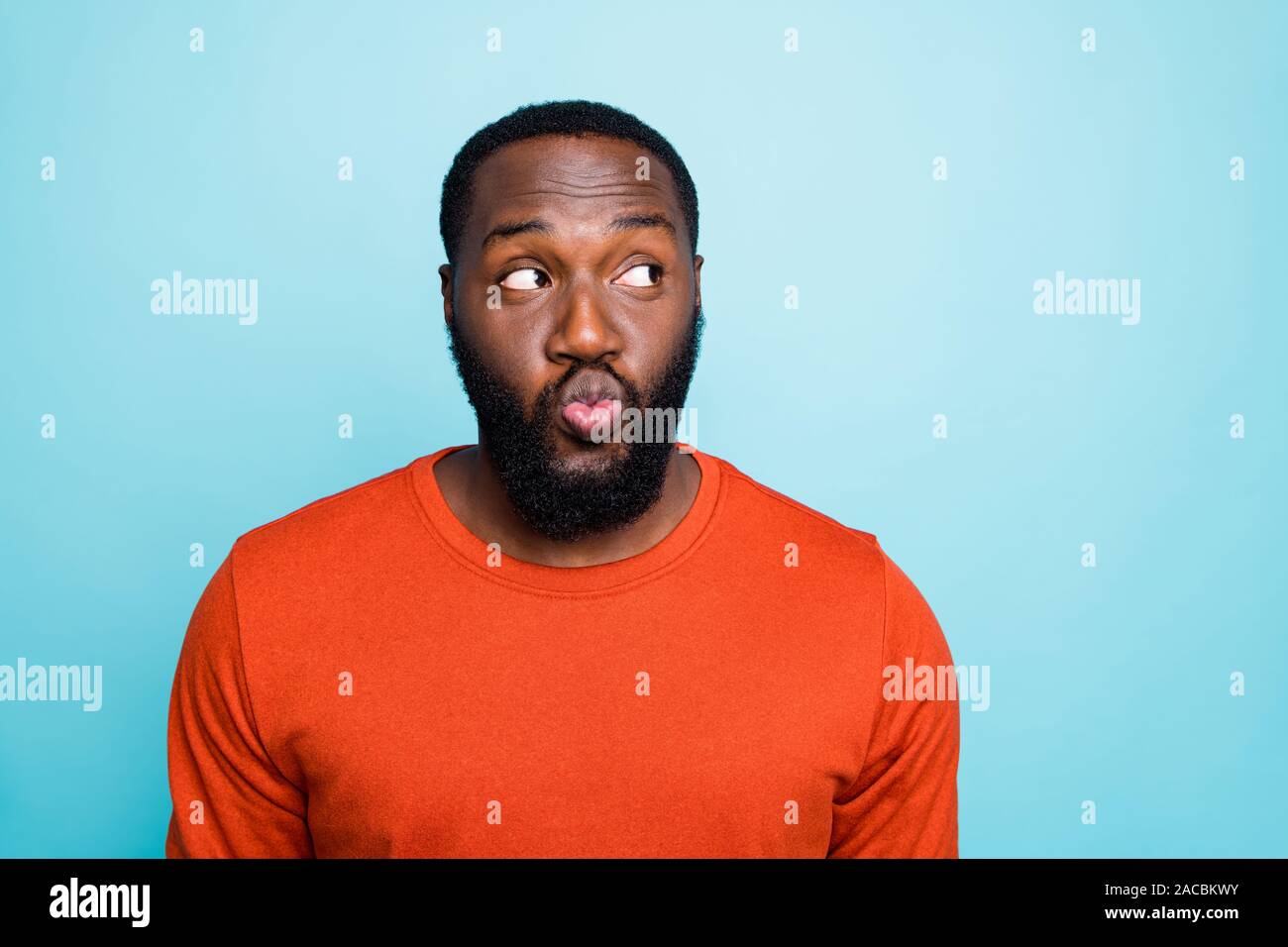 Photo Of Attractive Dark Skin Guy In Flirty Mood Sending