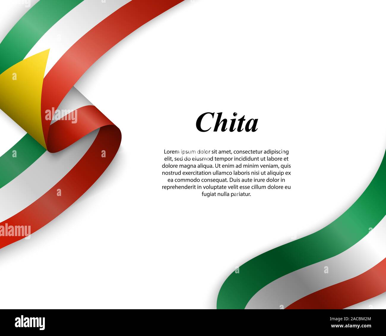 Waving ribbon with flag of Chita City. Template for poster design Stock ...