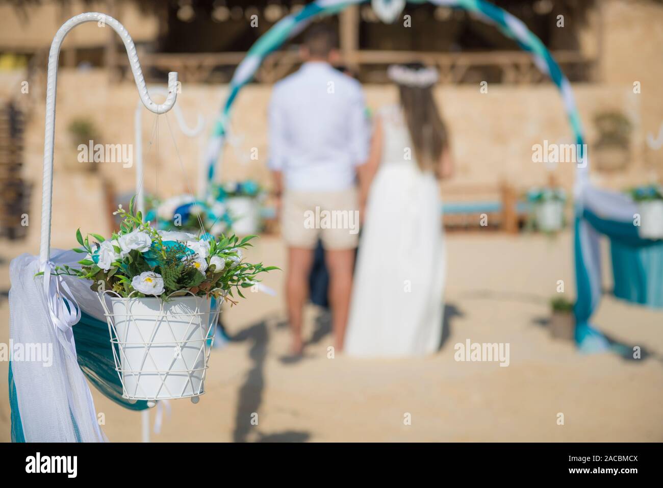 Setup Of Wedding Day Marriage Couple Ceremony Aisle With Drapes