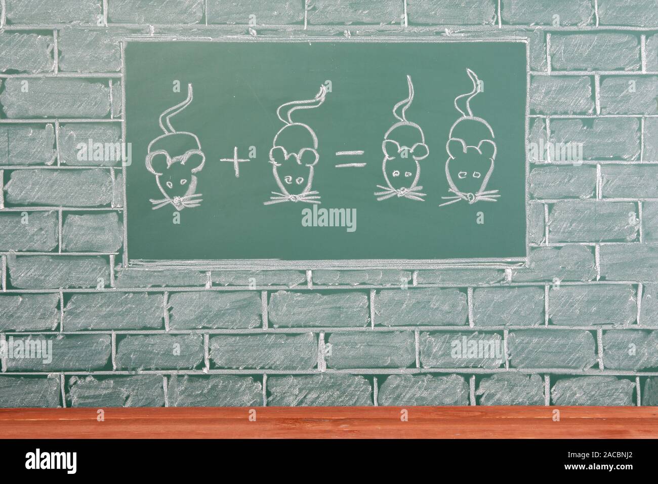 Math Mice An arithmetic example of the addition of mice recorded on a blackboard ...