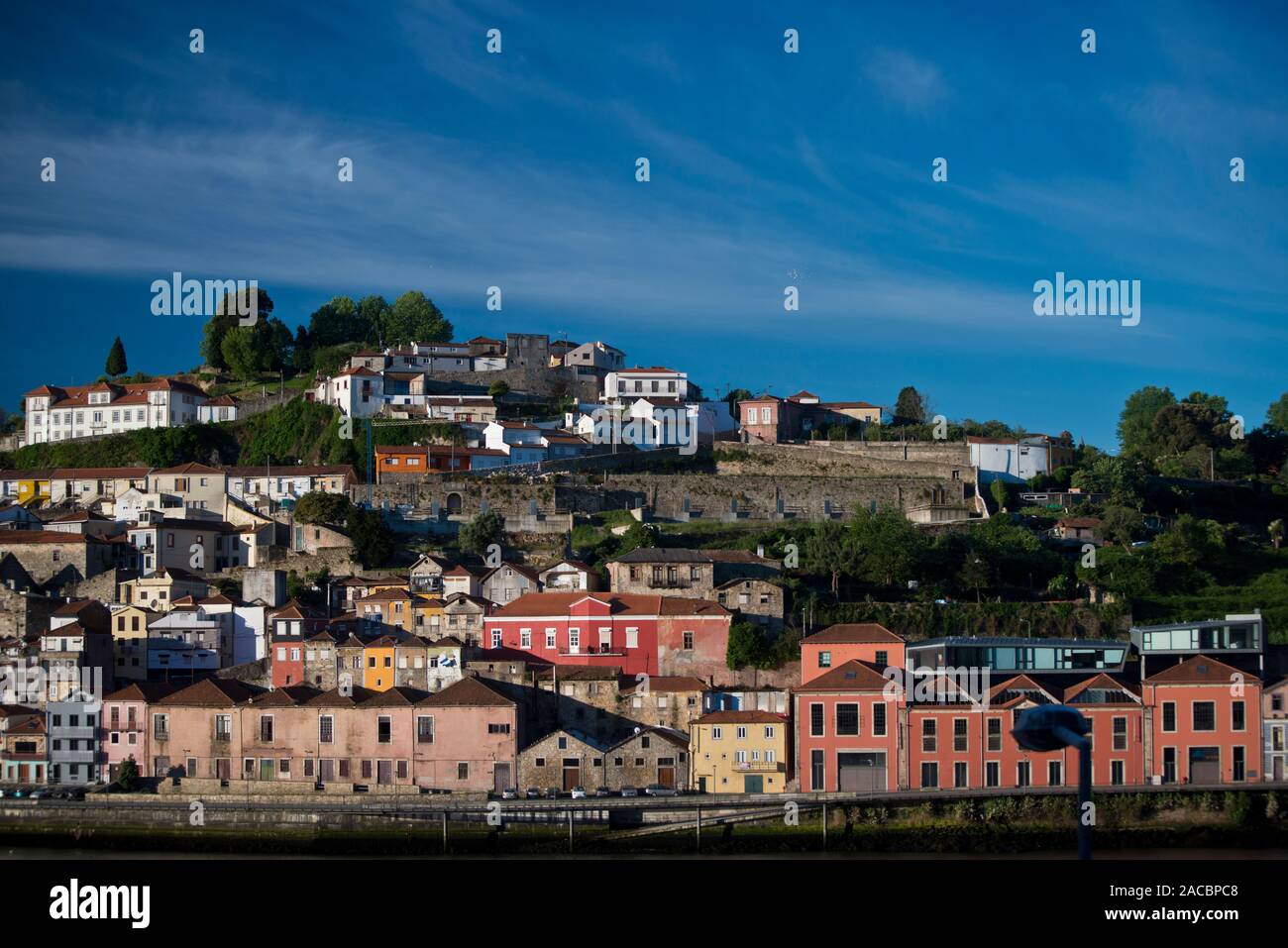 Vila Nova de Gaia in the morning taken from across the Douro river Stock Photo