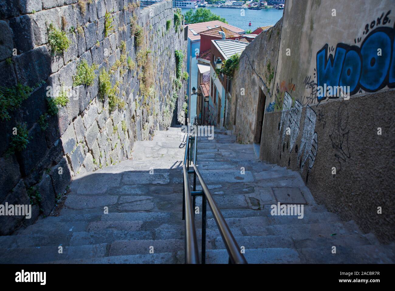 Stairs Going Down Porto Descent Stock Photo 2340111027