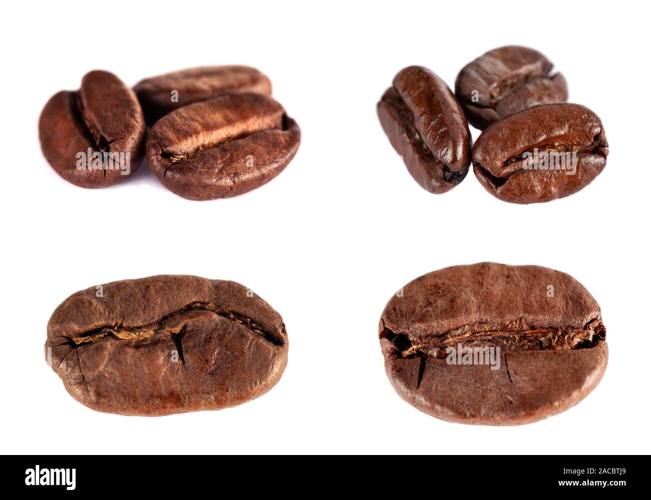 Roasted coffee beans isolated on white background Stock Photo - Alamy
