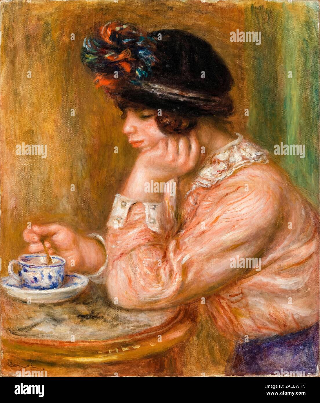 Pierre Auguste Renoir, Cup of Chocolate, (La Tasse de chocolat), painting, circa 1914 Stock Photo