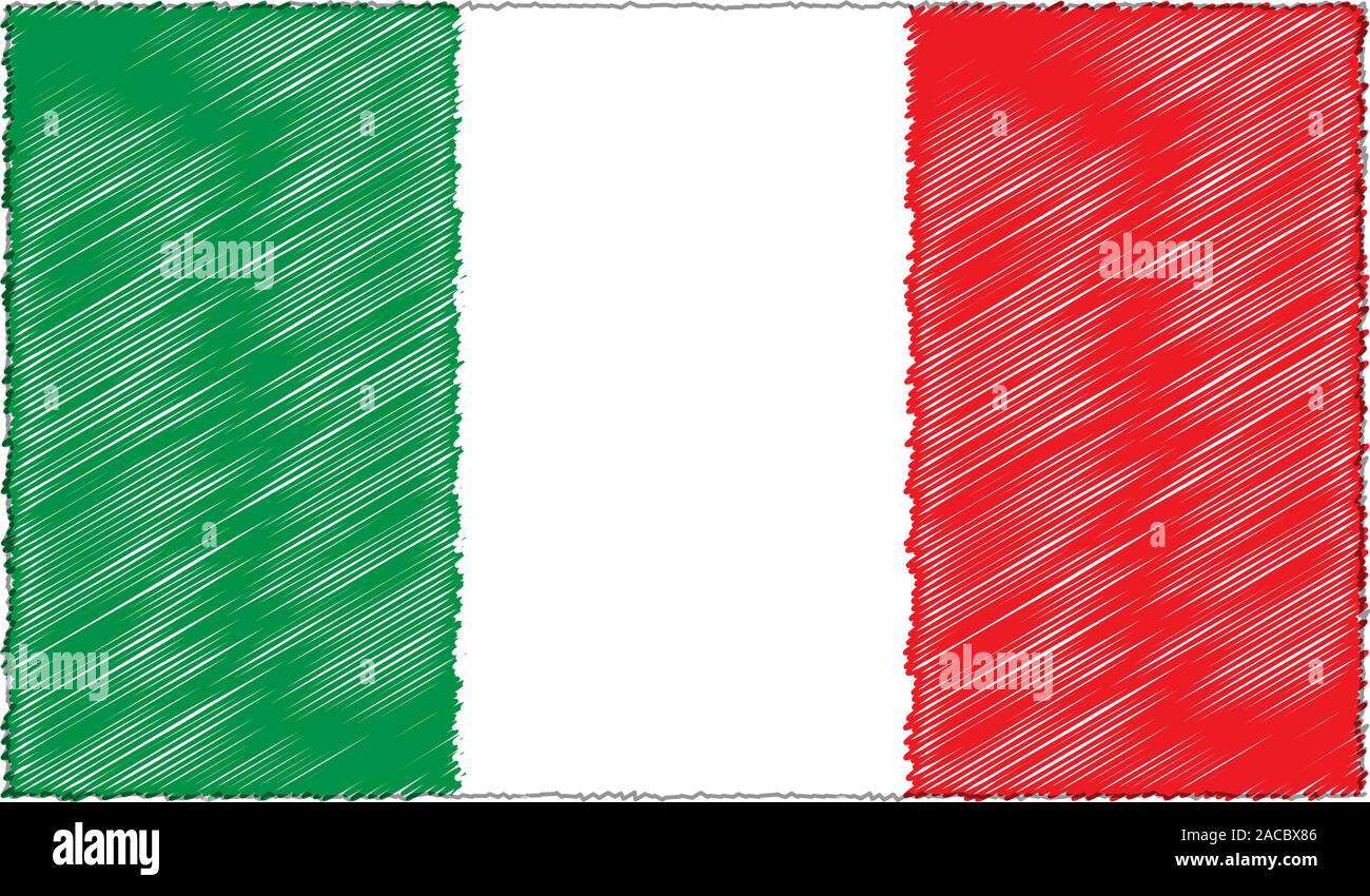 Vector Drawing of Sketch Style Italy Flag Stock Vector Image & Art - Alamy