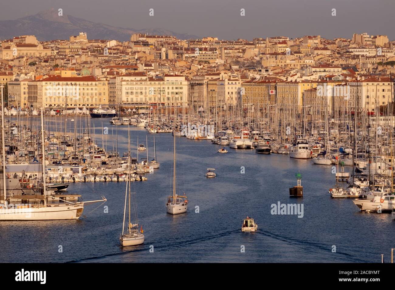 The Old Port of Marseille / Vieux-Port de Marseille, Provence, France, Europe Stock Photo