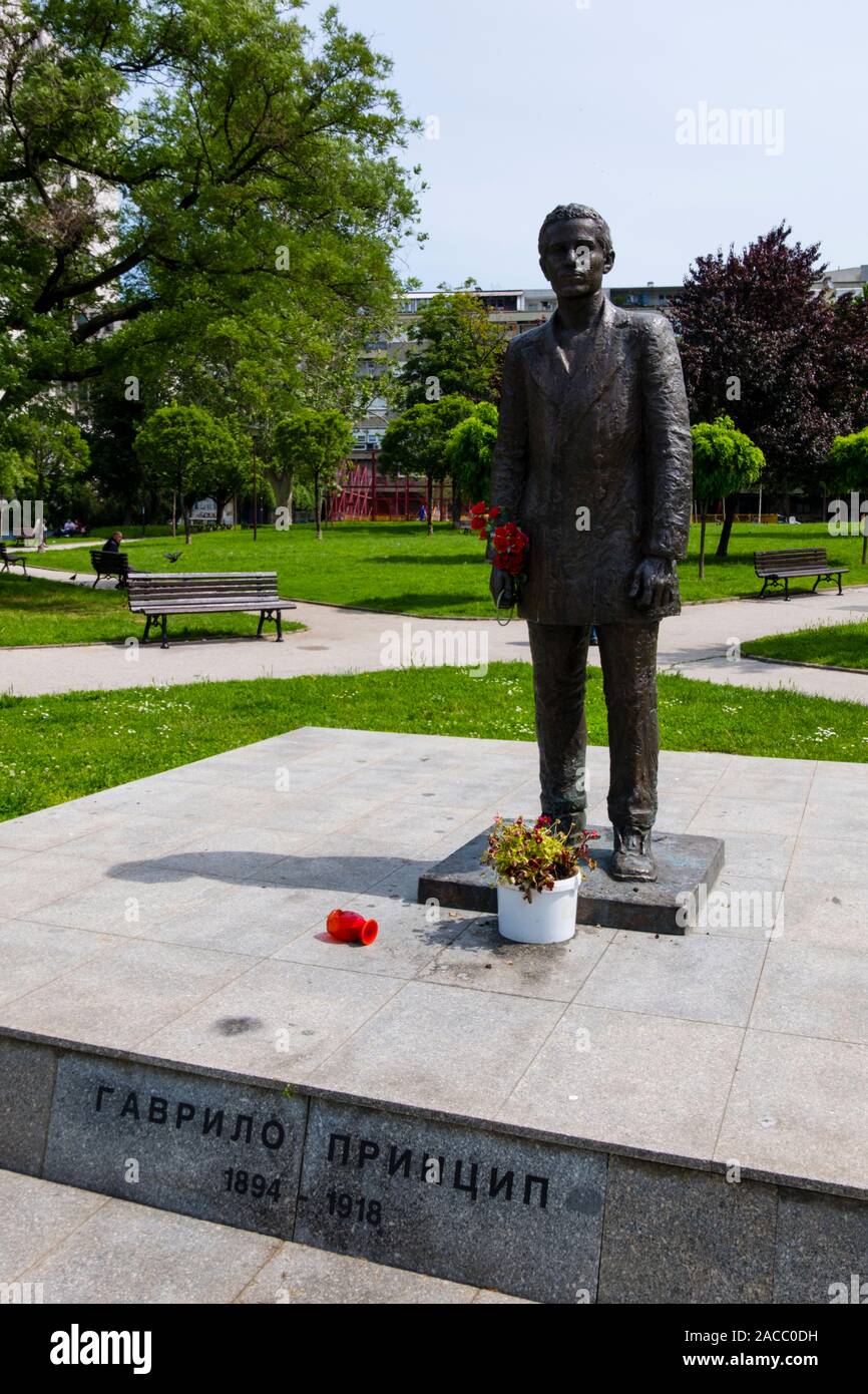Gavrilo Princip memorial, Park Luke Ćelovića, Belgrade, Serbia Stock Photo