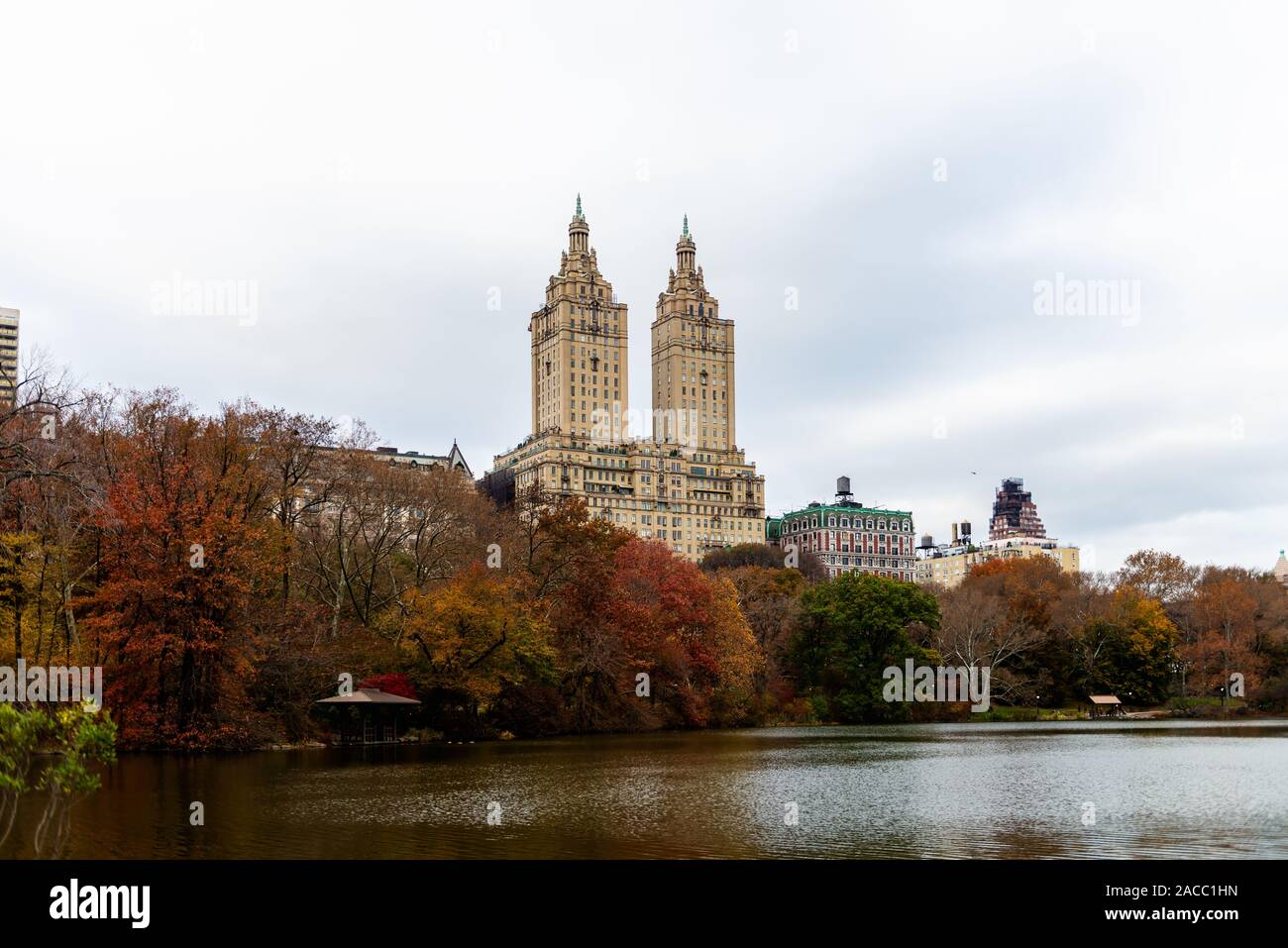 Late moody autumn in Central Park at Manhattan, New York City, USA Stock Photo