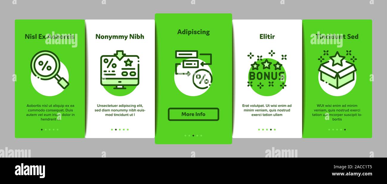 Bonus Hunting Onboarding Elements Icons Set Vector Stock Vector Image ...