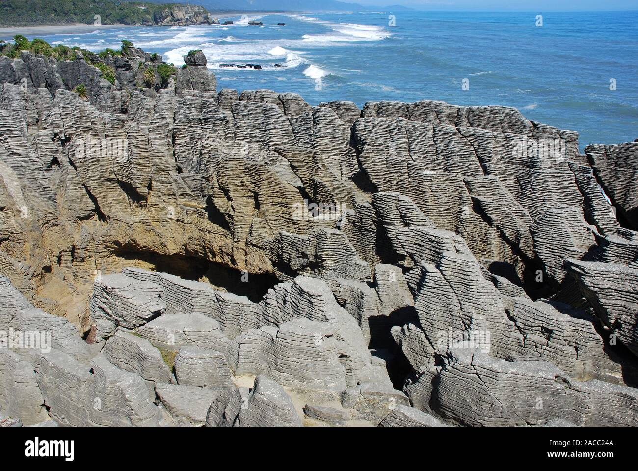 Pancake Rocks, Dolomite Point, Punakaiki, South Island, New Zealand Stock Photo