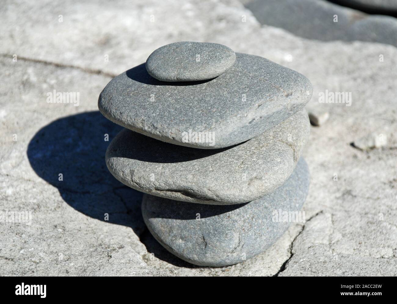 Stone stack for meditation and prayer Stock Photo