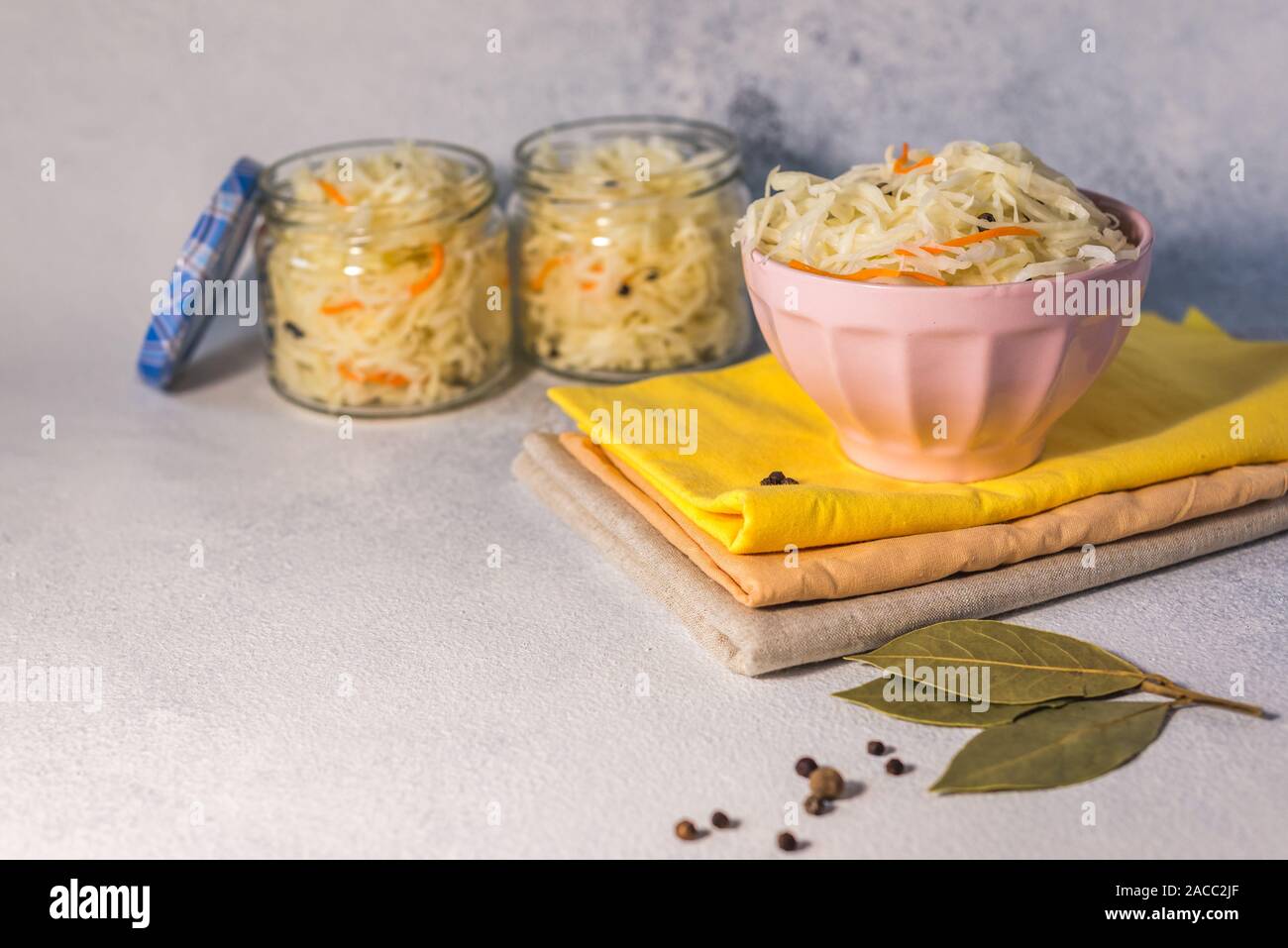 Fermented Sauerkraut Village Vegan Salad In A Glass Jar Healthy fermented-sauerkraut-village-vegan-salad-in-a-glass-jar-healthy