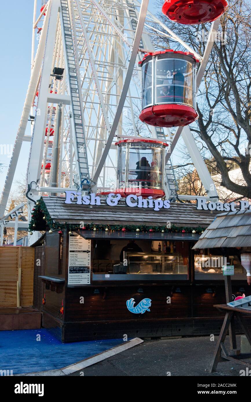 Big Wheel fairground ride. Edinburgh Christmas Market and Fair