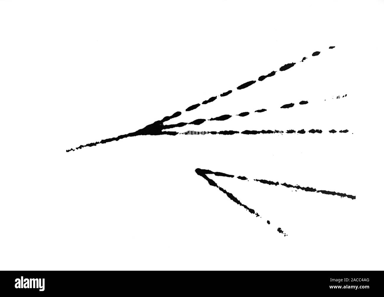 Bubble chamber photo of the production & decay of two charmed particles