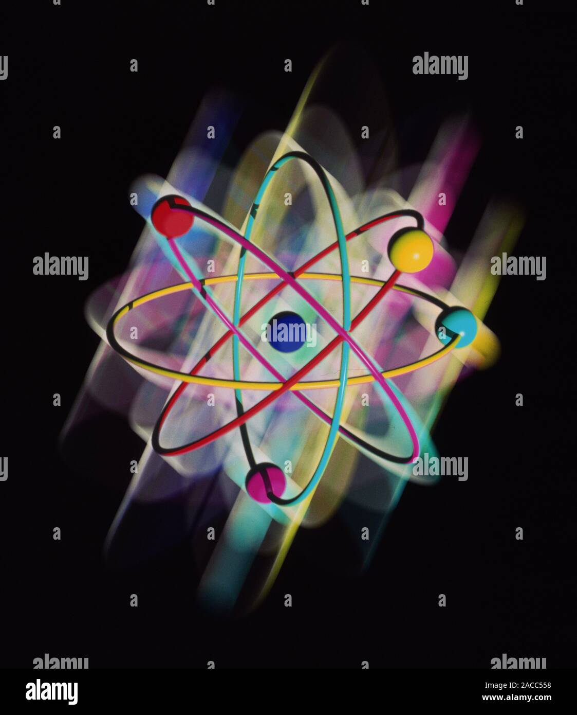 Atomic structure. Computer artwork representing a single atom of ...