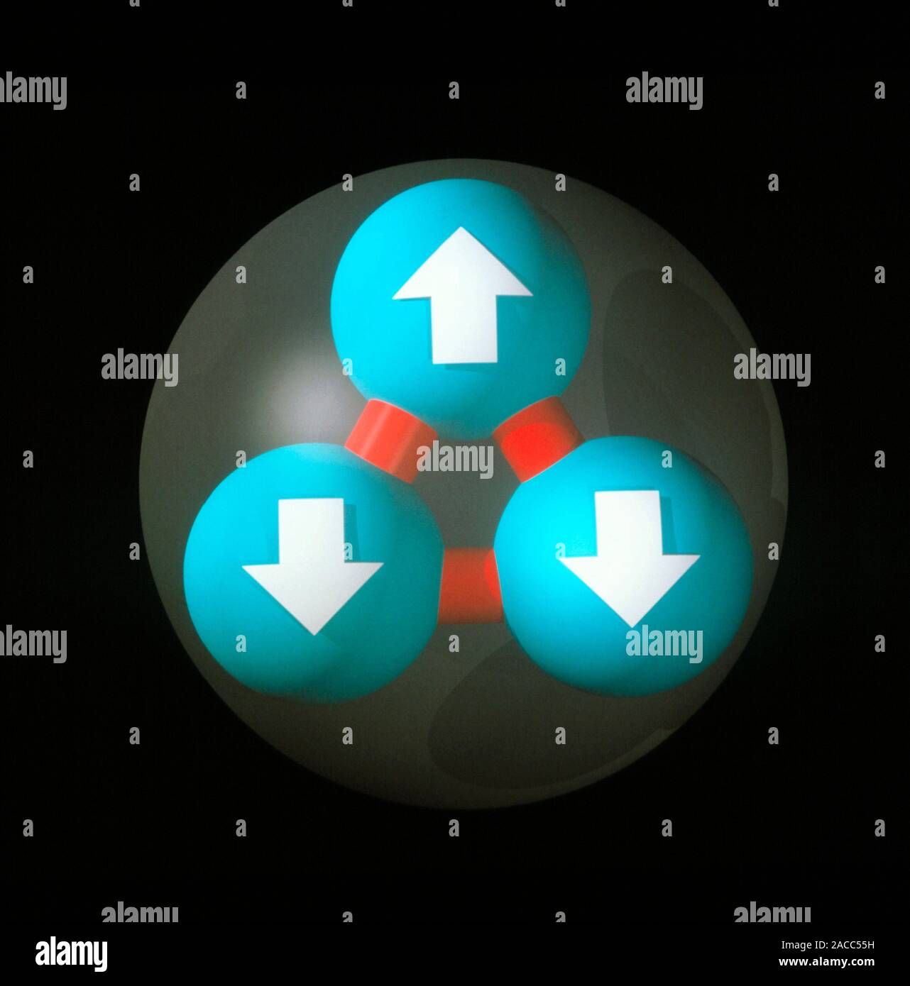 Neutron structure. Computer artwork showing the constituent parts of a