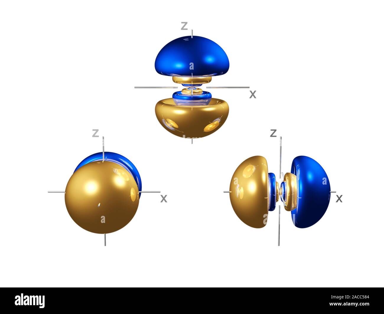5p electron orbitals, computer model. An electron orbital is a region ...