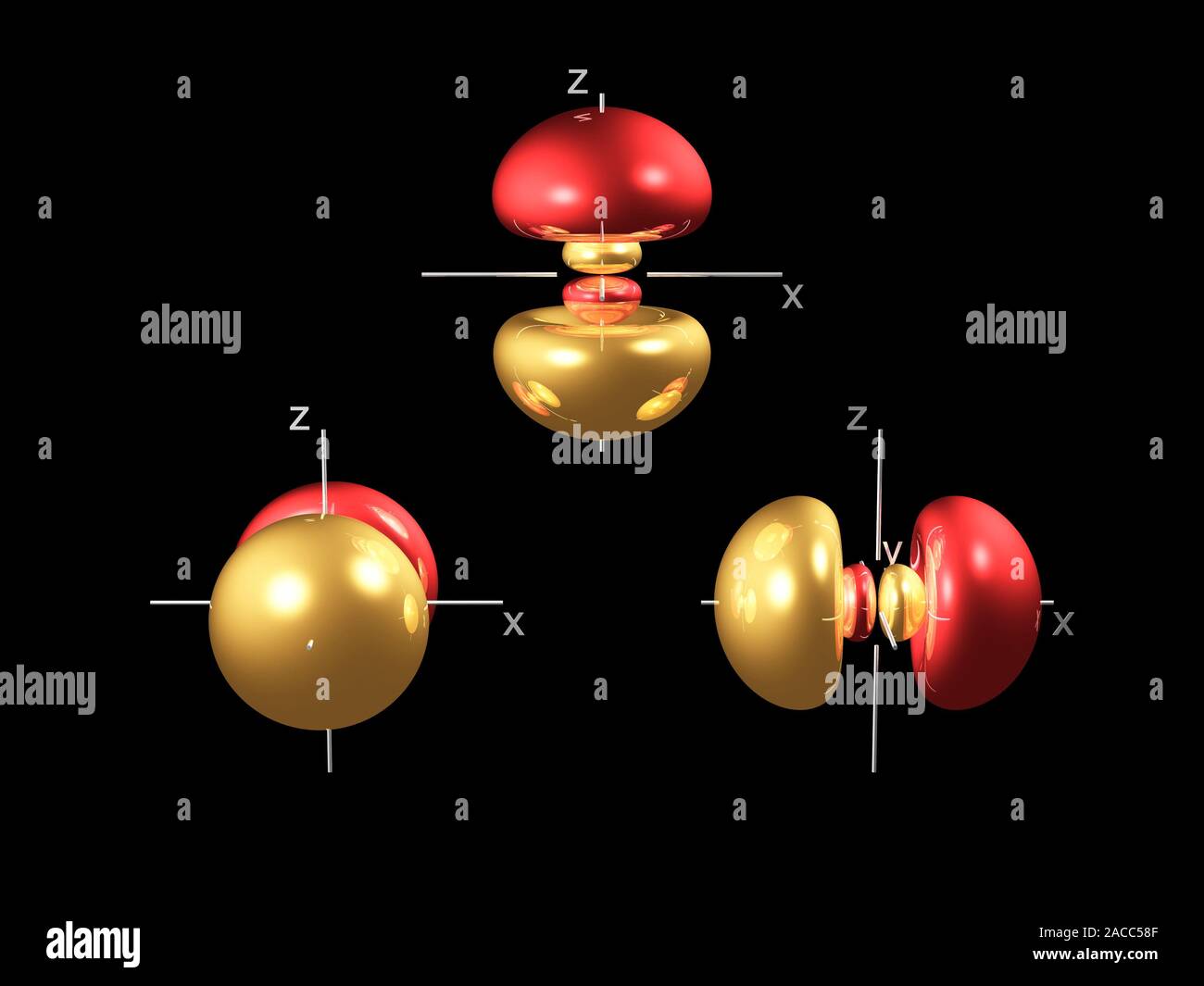 3p electron orbitals, computer model. An electron orbital is a region ...