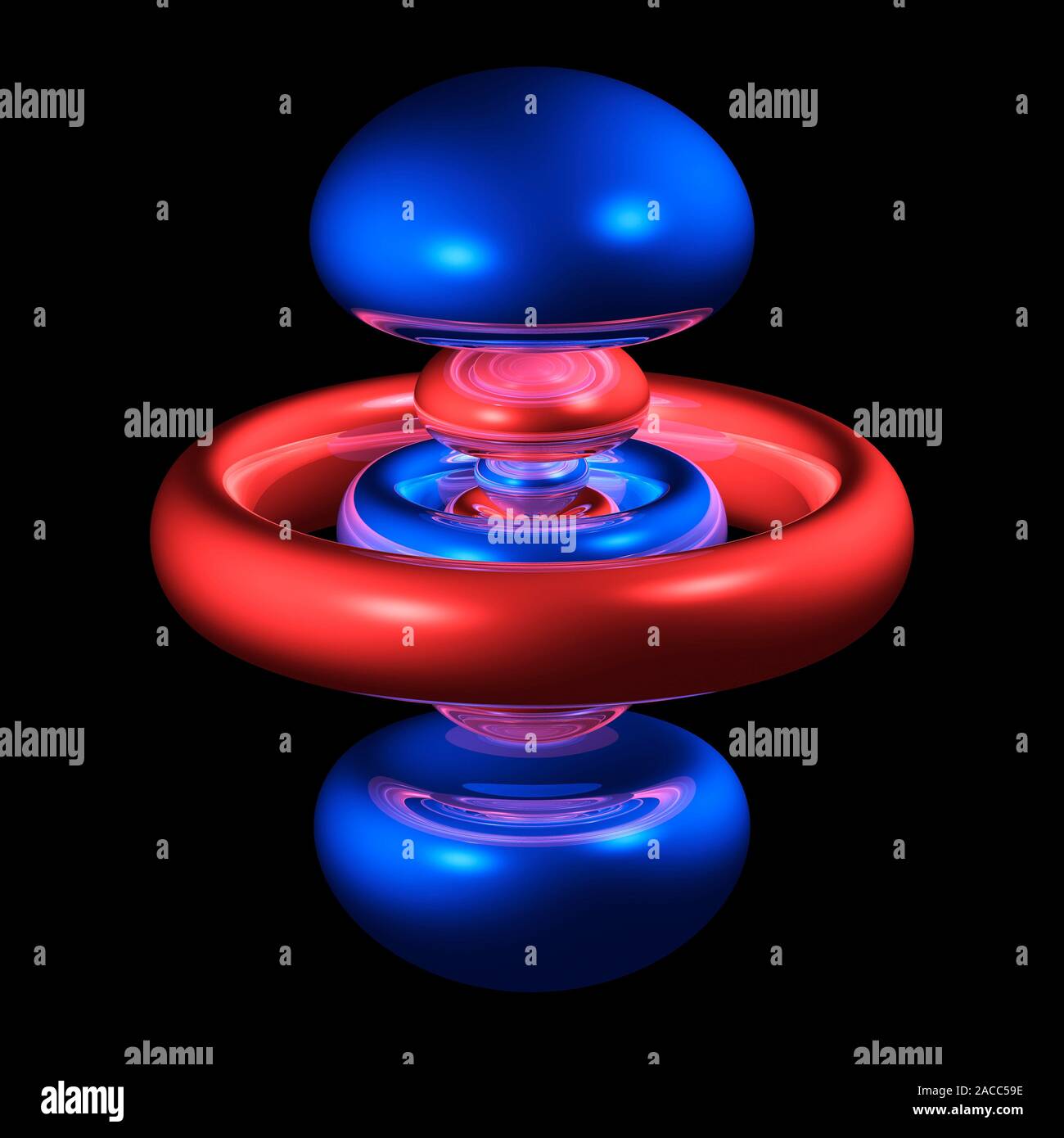 5dz2 electron orbital, computer model. An electron orbital is a region ...