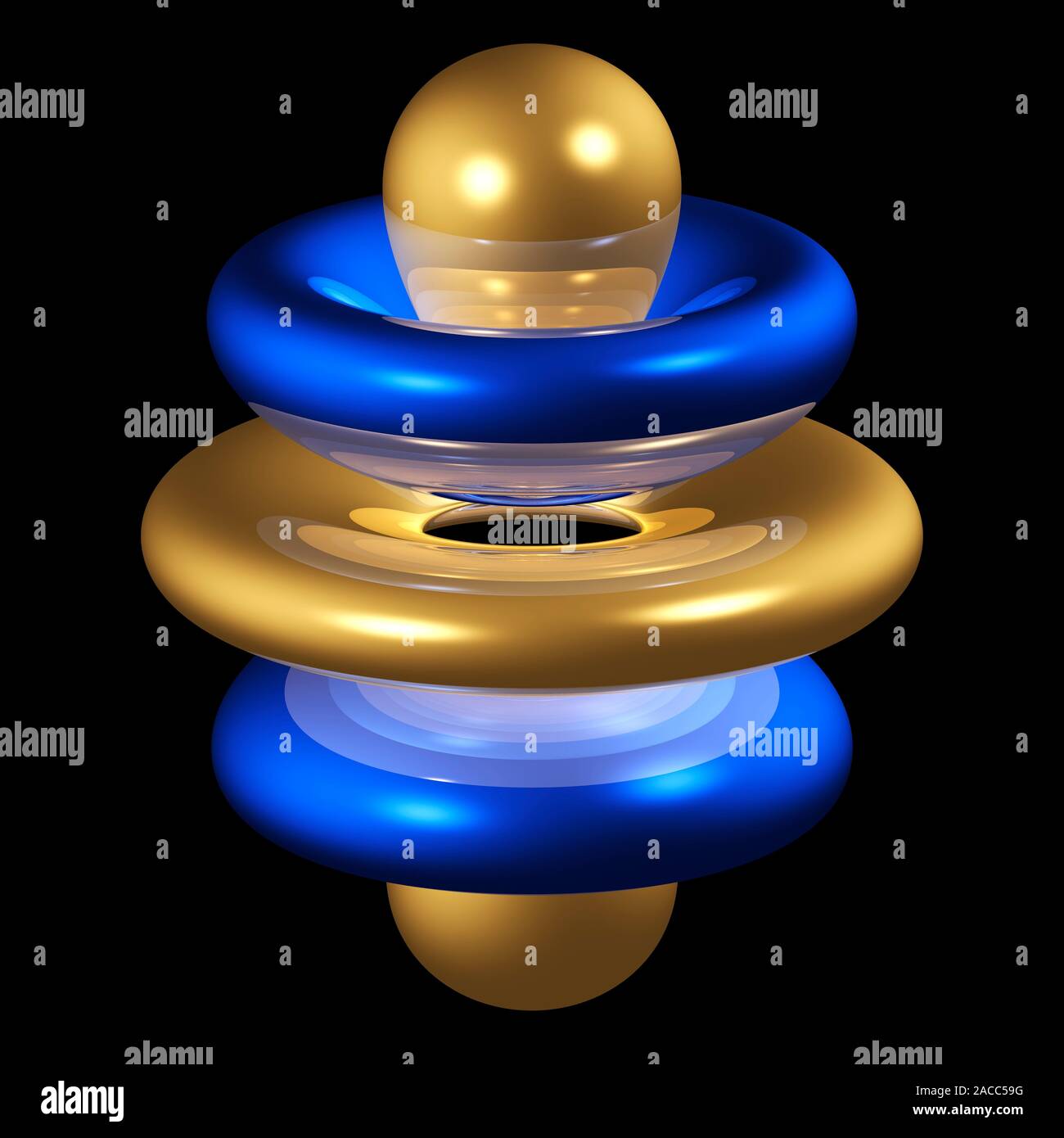5gz4 electron orbital, computer model. An electron orbital is a region ...